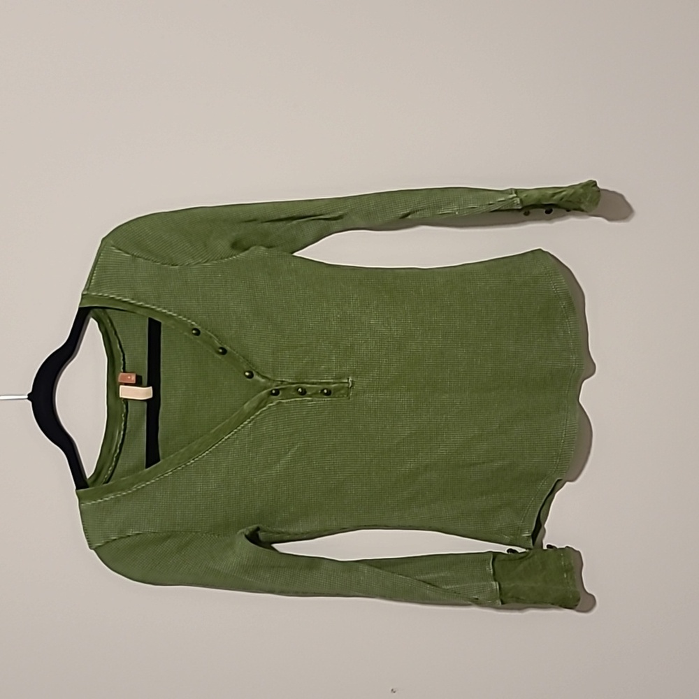 Pilcro Top Anthropologie V Neck Olive Green Small